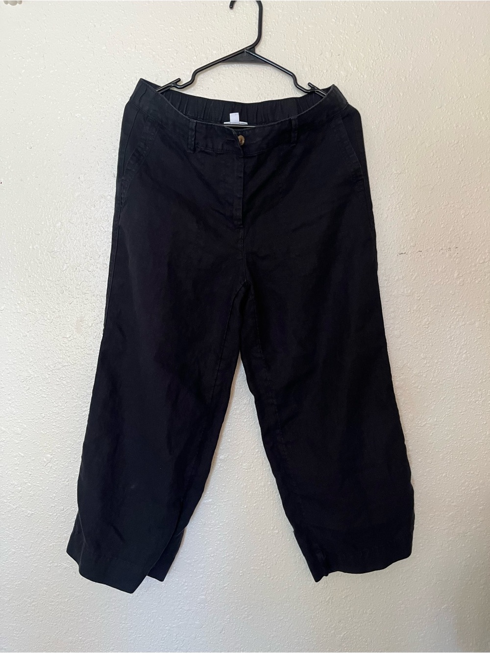 J. Jill Black Linen Pull-On Pants